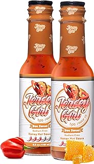 Jersey Girl (Bee Sweet Honey Hot Sauce) Scorpion & Ghost Pepper / 5 oz Bottle/No Sodium/Salt Free/Pack of 2