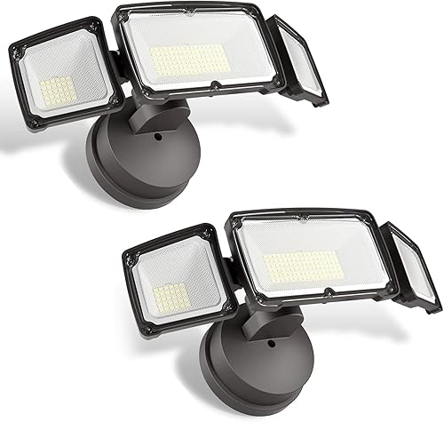 Amico Luz de seguridad LED de 3500 lúmenes, luz de inundación brillante para exteriores, luz de día de 5000 K, luz blanca IP65 impermeable con 3
