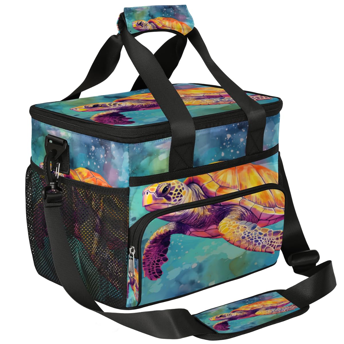 Ocean Turtle Insulated Picnic Backpack Lunch Box for Women Men Picnic Basket Tote Lunch Bag Picnic Bag Portable Lunch Bags for Picnic, Beach, Work, Trip,Office, Camp Turtle Print