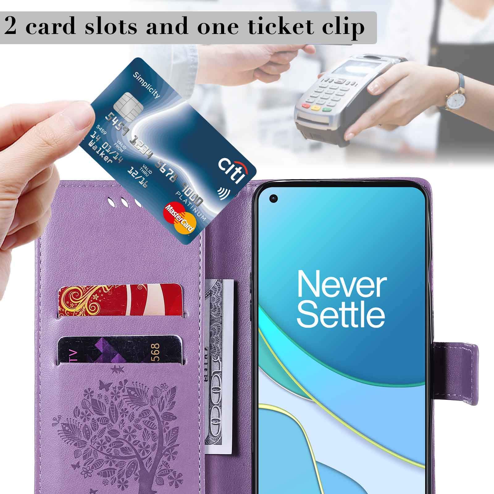 GOKEN Cover Per Honor 90 - Custodia Flip Portafoglio In PU Con Slot Carte, Supporto E Chiusura Magnetica - Blu Con Motivo Gatto E Albero