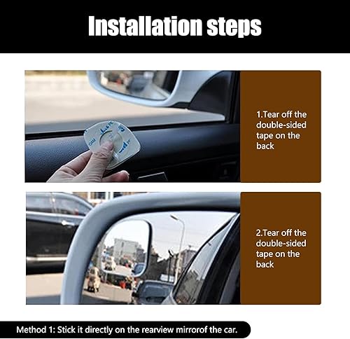 Miniatura 5 de 2 espejos de punto ciego de marcha atrás para automóvil, forma de ventilador de 360 grados, ajustable de alta definición, reflector de visión de