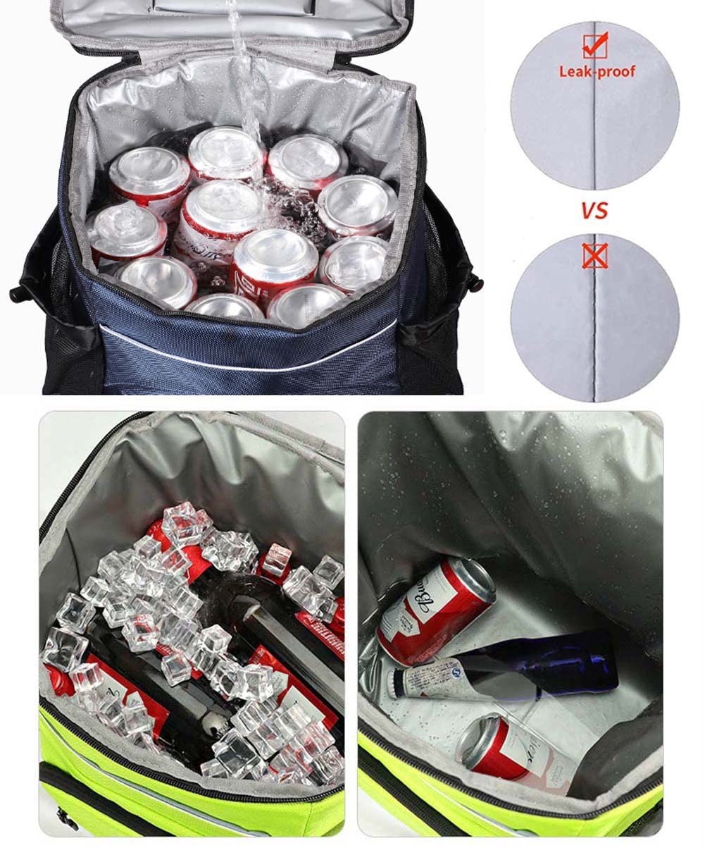 SCOSAO Cooler Backpack 36 Cans,Leak-Proof Insulated Backpack 30L Large Capacity,Double Deck Cooler Bag Up to 12 Hours,Soft Lightweight Lunch Backpack for Men Women to Work Beach Camping Picnic