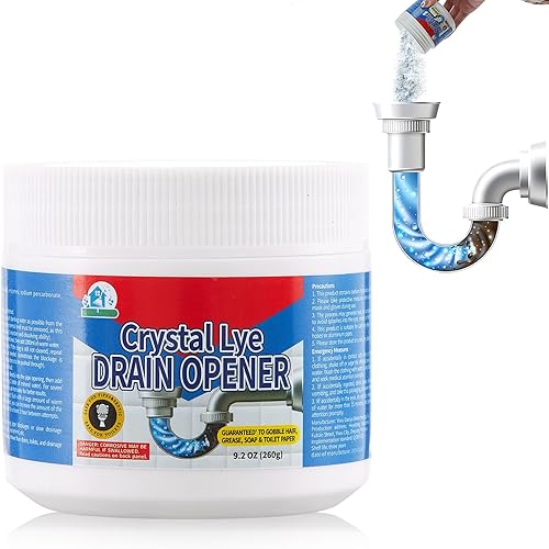 BELL BIRD - Abridor de drenaje, potente desatascamiento, lejía de cristal, hidróxido de sodio, desatasca desatascos, fregaderos de baño, fregaderos
