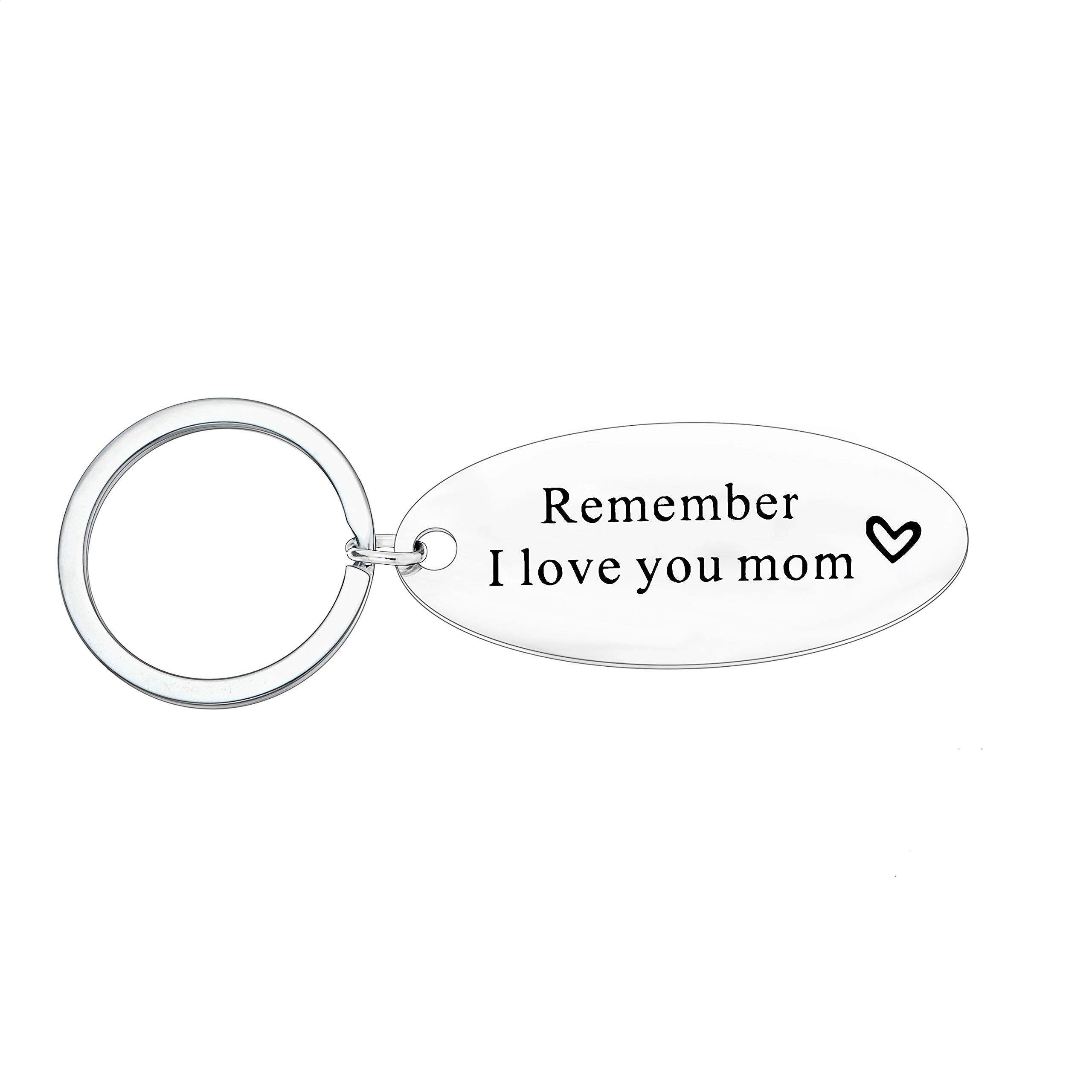 Gifts for Dad Mom Grandma Grandpa Remember I Love You Keychain Jewelry Gift Idea for Her Him Friend and Family Member
