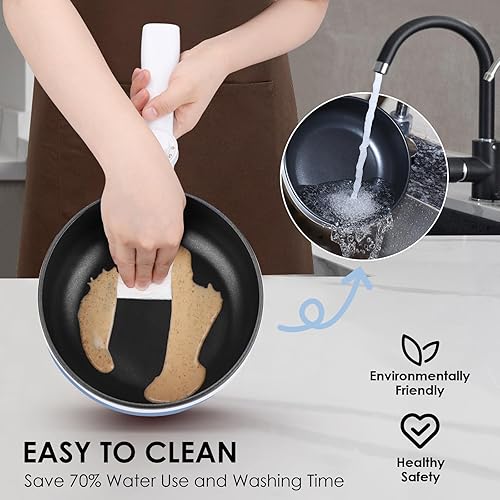 Miniatura 6 de Audecook - Olla caliente eléctrica, mini sartén eléctrica de 1.7L, sartén antiadherente portátil con ajuste de potencia, olla para ramen, Azul,B