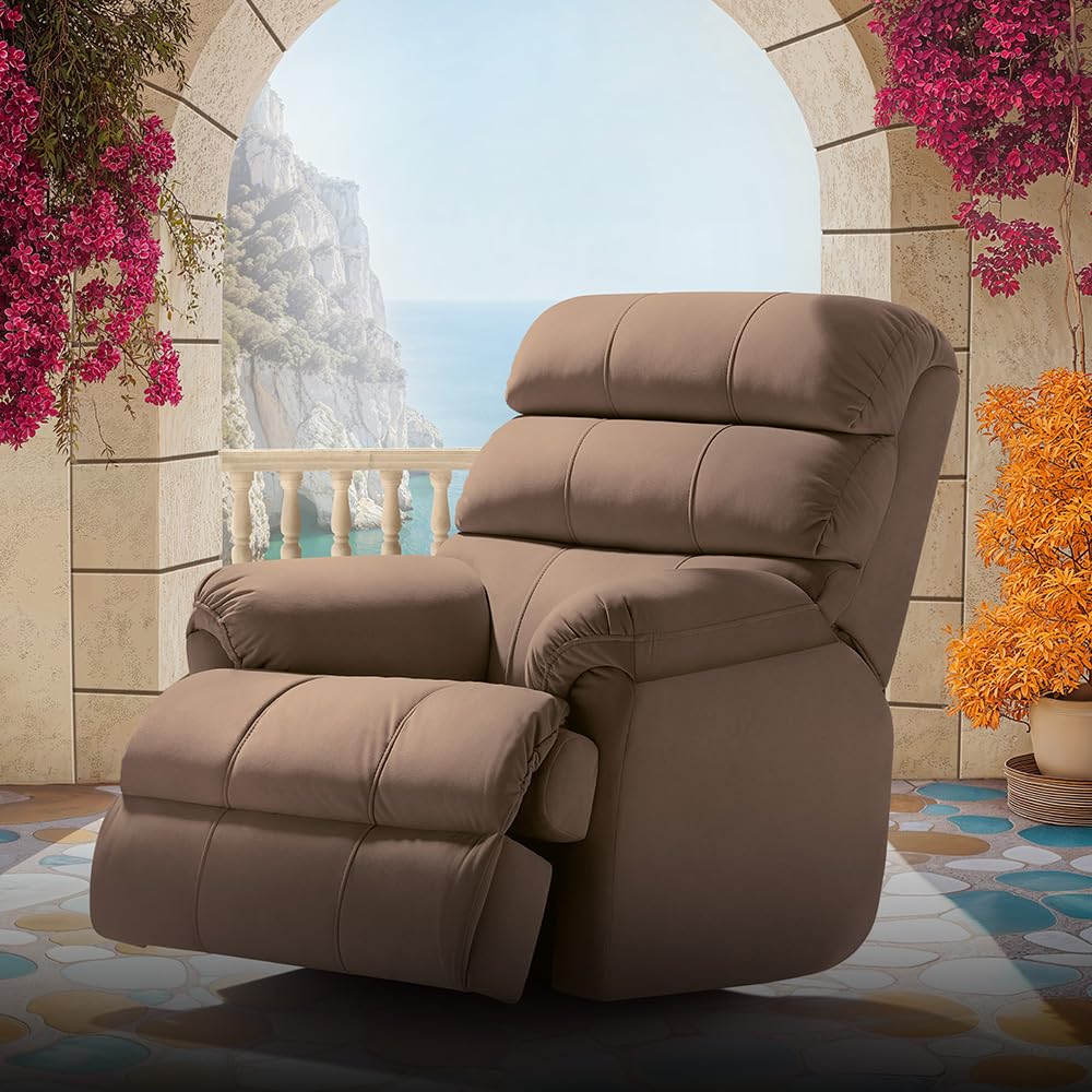 Duroflex Avalon Posture Pro Single Seater Permium Fabric Motorized Rocking & Rotating Recliner | 3 Year Warranty | Pocket Spring Support | 2 Zone Backrest | 270⁰ Rotation - Brown