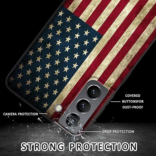 Miniatura 2 de Funda compatible con Samsung Galaxy S21, diseño retro de patrón estético de la bandera de Estados Unidos, protección de cuerpo completo a prueba de