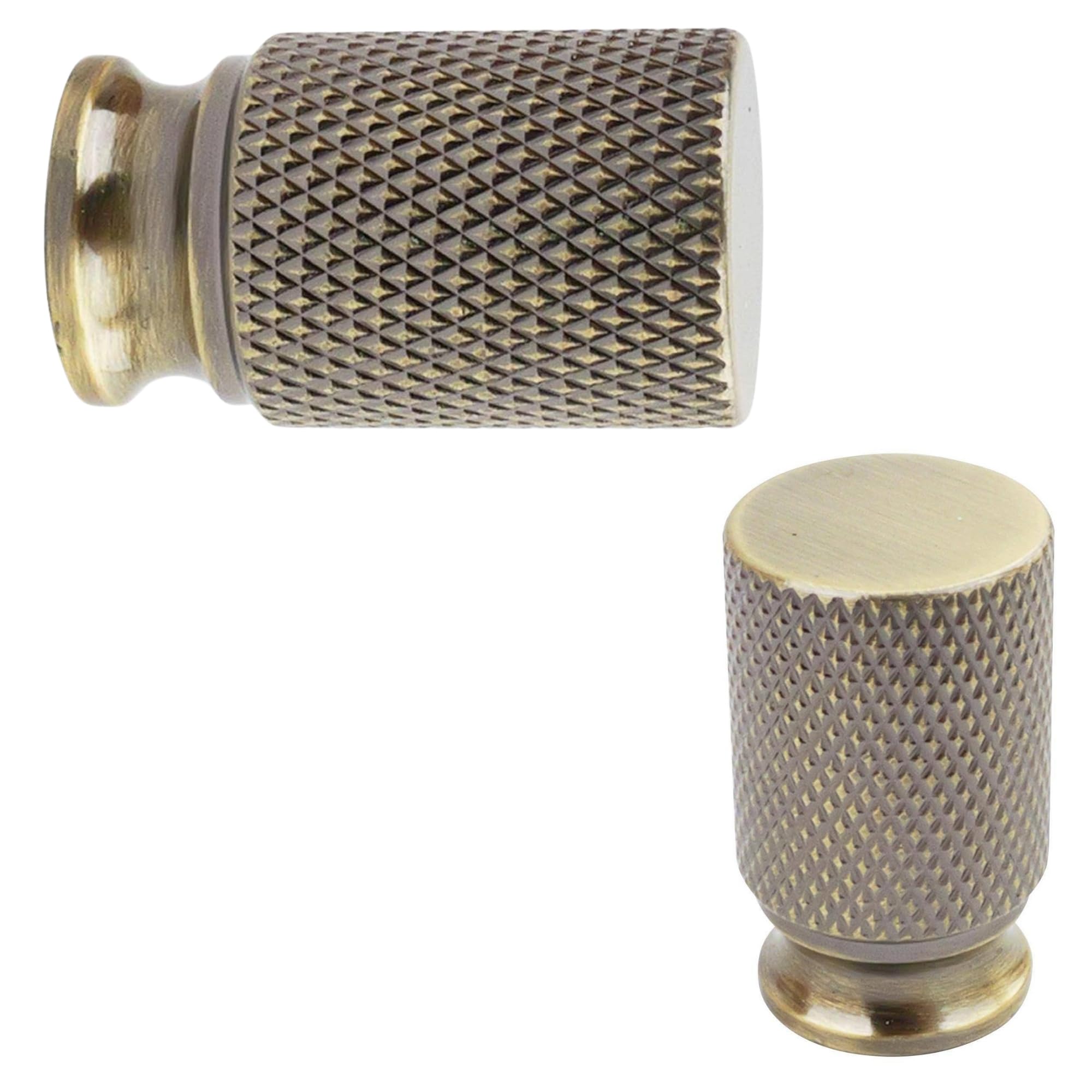Keypak Antique Brass 10 Pack Small Knurled Cabinet Knobs – Modern Drawer Pull Handles For Kitchen Cabinets, Cupboards, Furniture & Doors