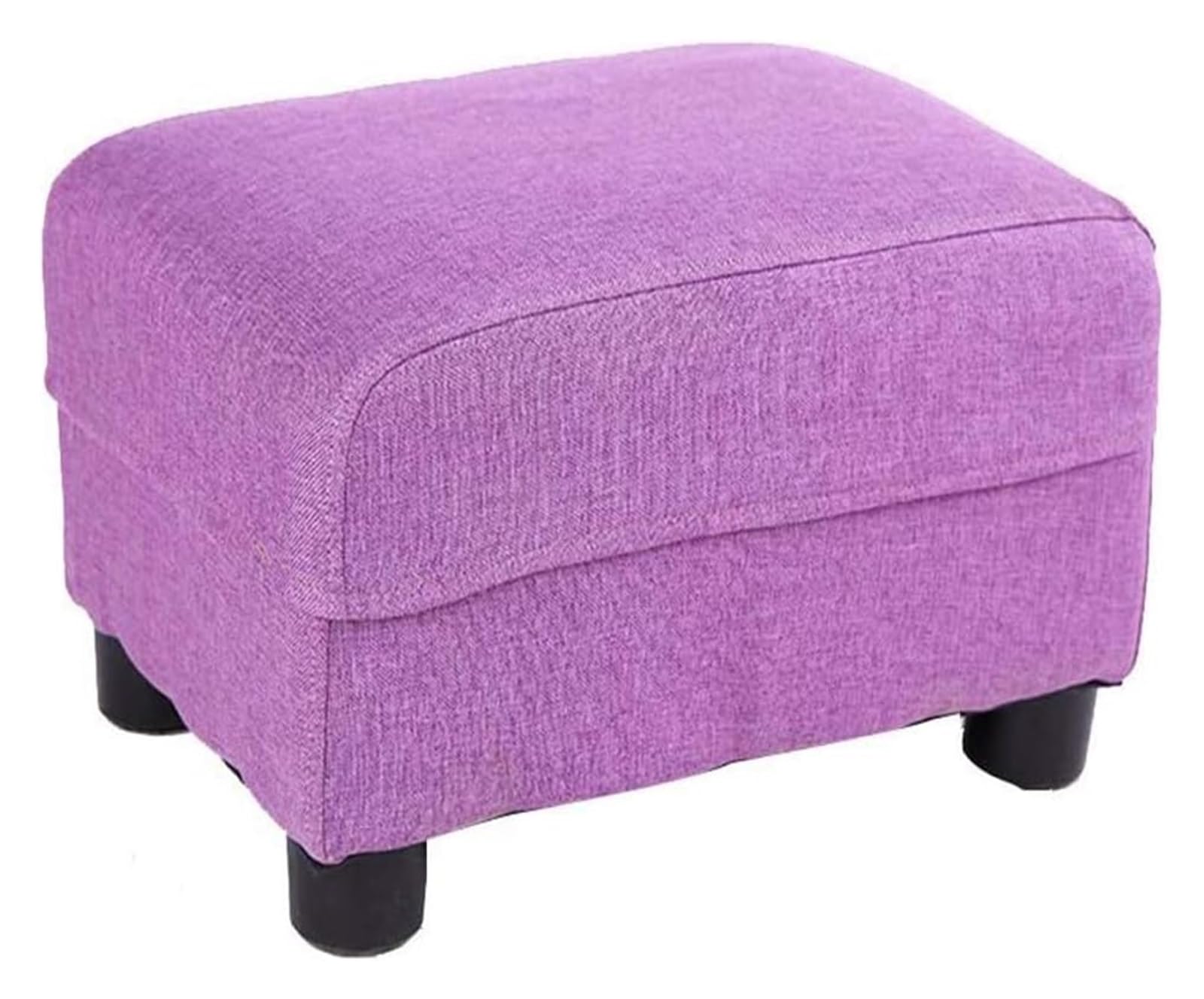 Pouf ottoman rectangulaire en tissu technique et lin, siège rembourré haut de gamme