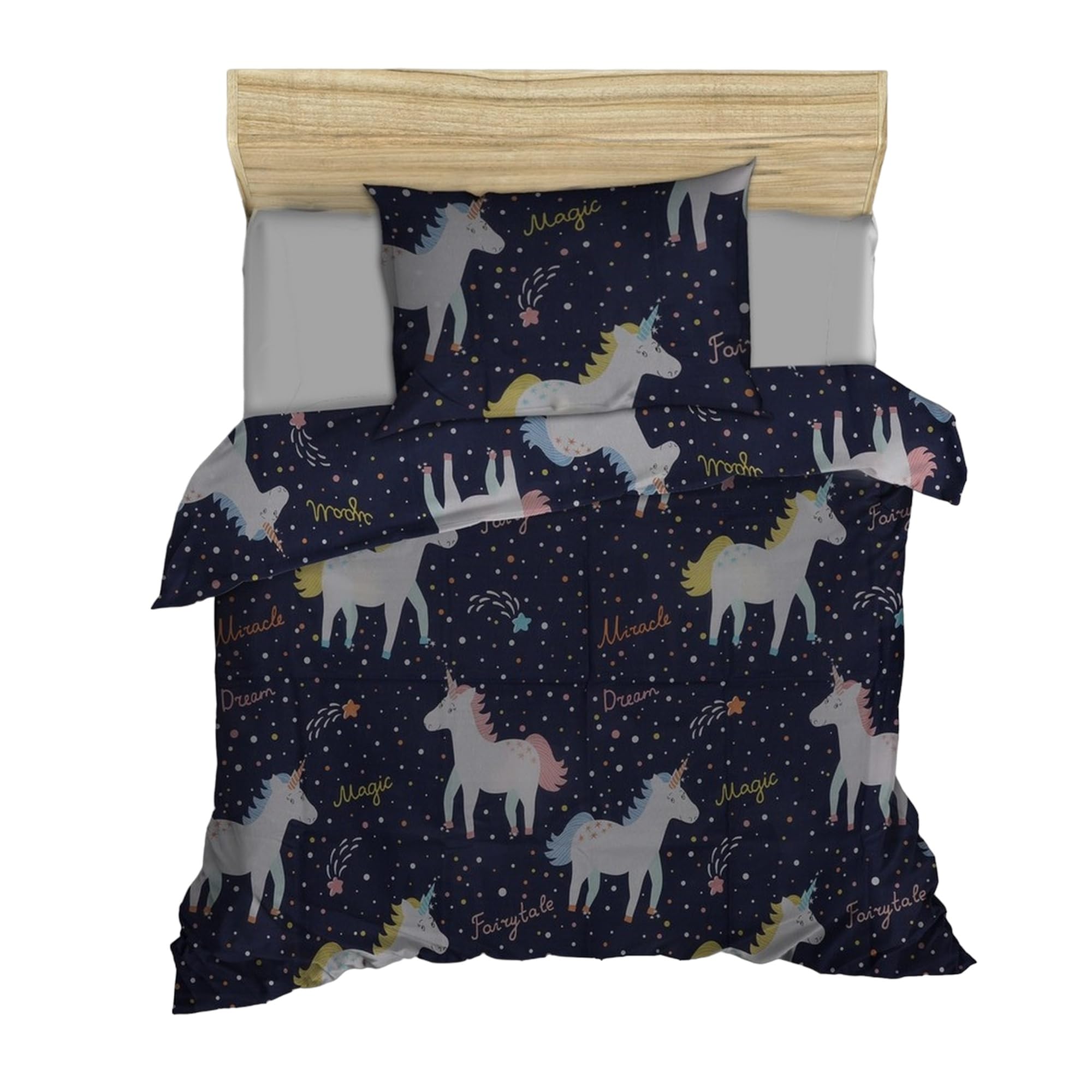 Couette matelassée 250x200 haut de gamme tricolore bleu et jaune