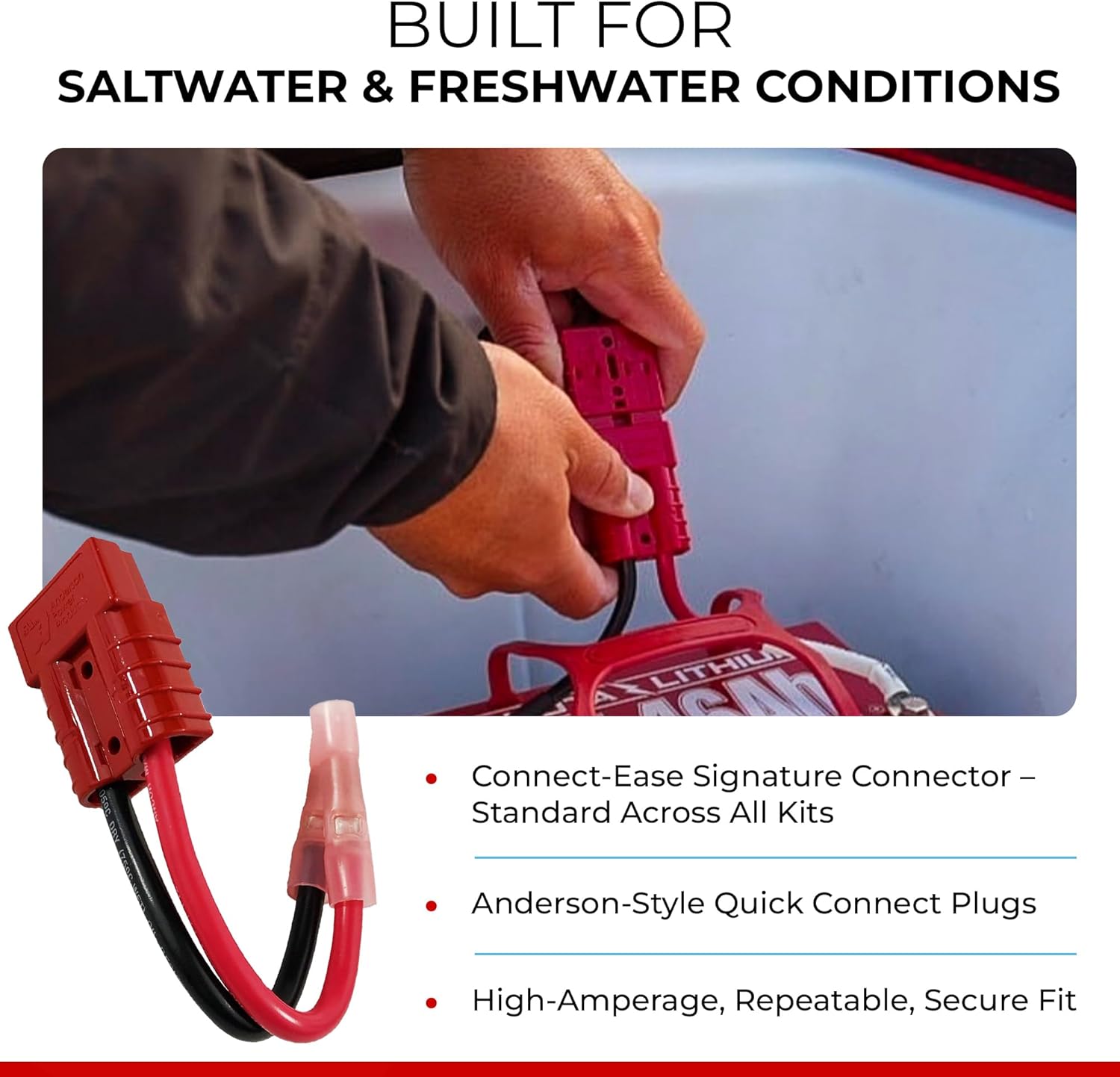 Connect-Ease RCE24VBK 24-Volt Trolling Motor Connection Kit with Out On-Board Charging