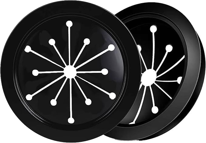 2 Pcs 3-1/8 Inch Garbage Disposal Splash Guard, Collar Sink Stopper, Sink Baffle,Universal Rubber Food Waste Disposer Sink, Black Rubber, Food Waste Disposer Parts Accessories.