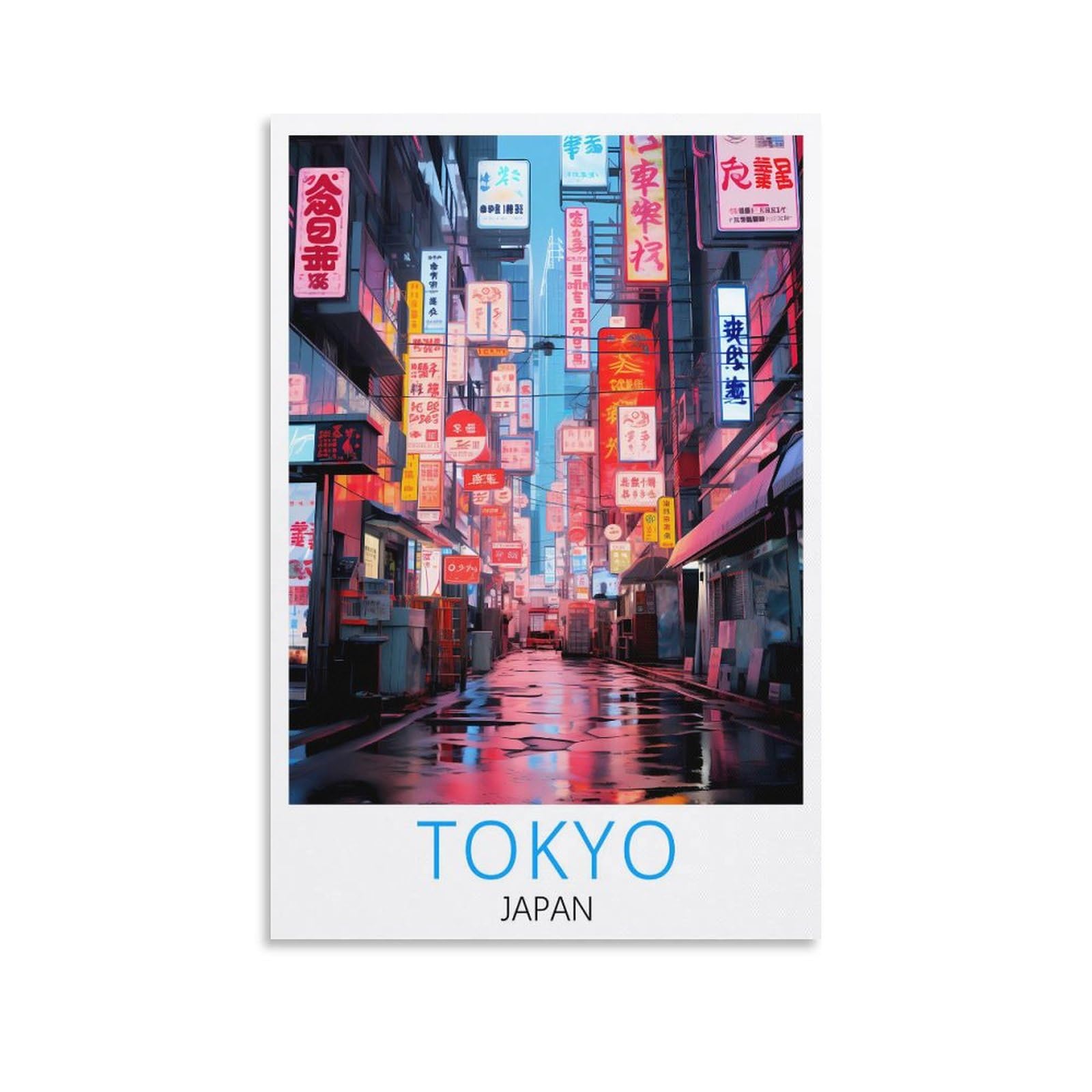 Orbana Unframe-Style Tokyo Japan Vintage Travel Posters Landscape 08X12inch(20X30cm) Canvas Print For Living Room, Bedroom, Dorm, Home, Office Wall Decoration