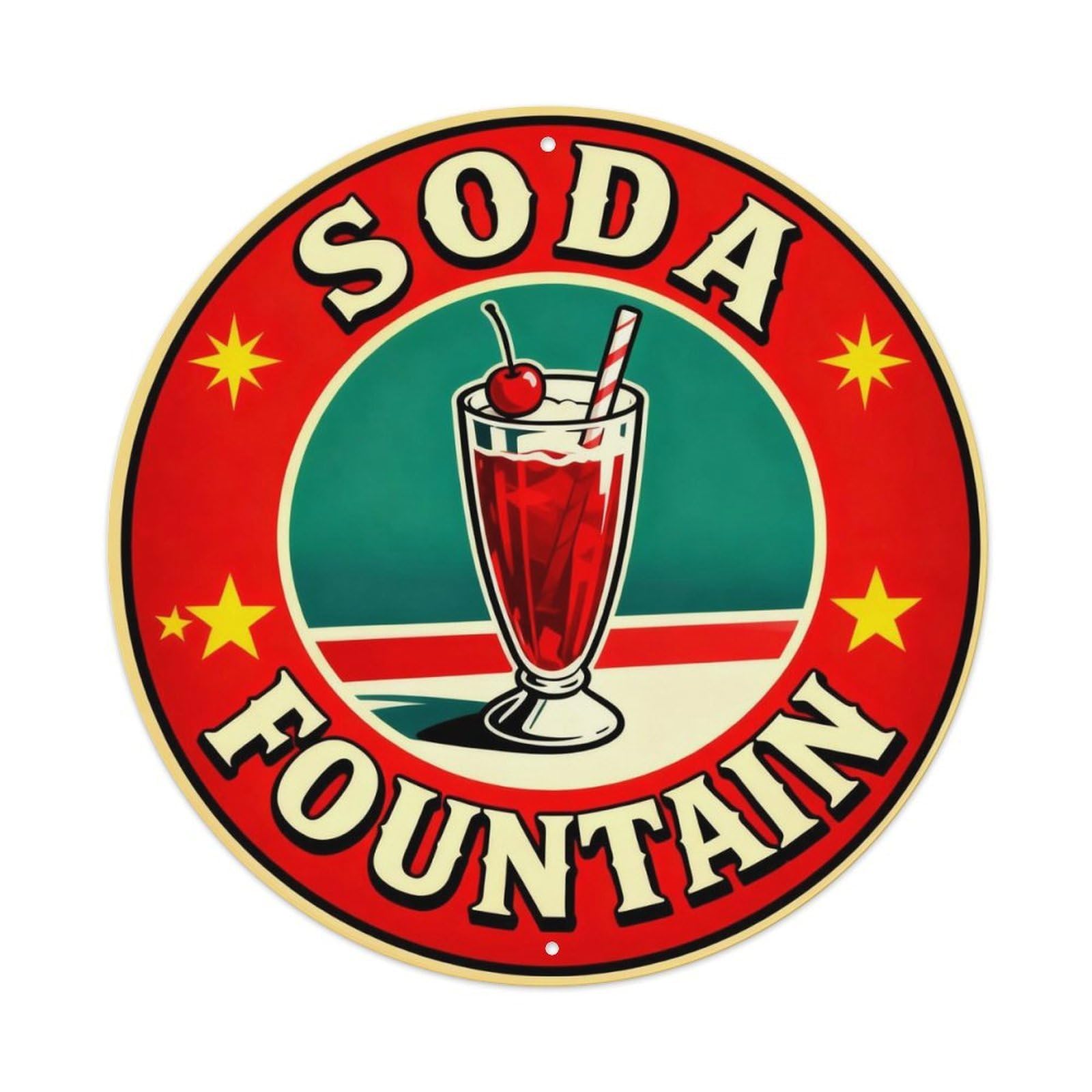 Soda Fountain 50s Sign Metal Tin Sign Plaque