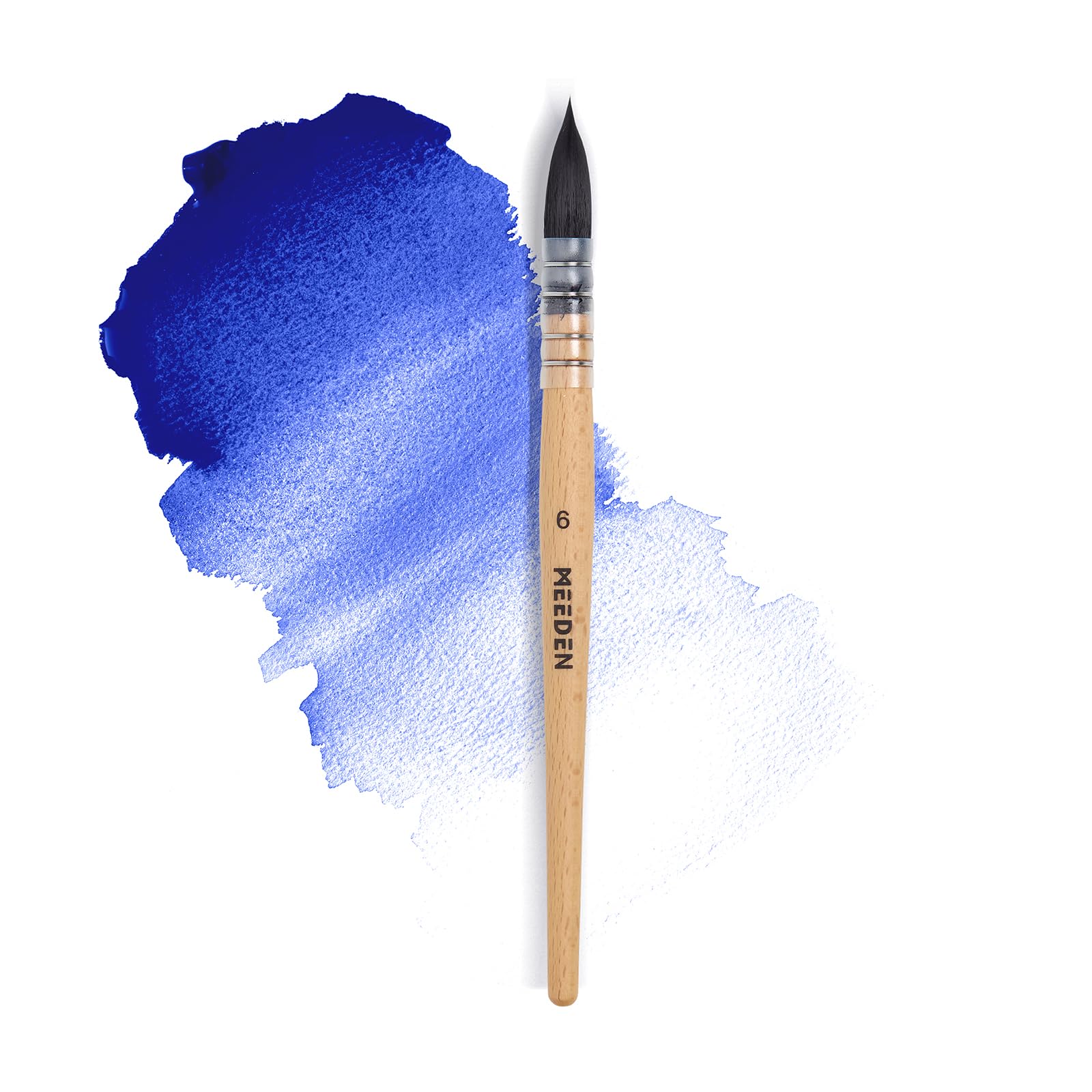 MEEDEN Watercolor Brushes Professional - Synthetic Squirrel Hair Artist Paint Brushes Set with Beech Wood Handle Great for Artists Hobbyists Size 6
