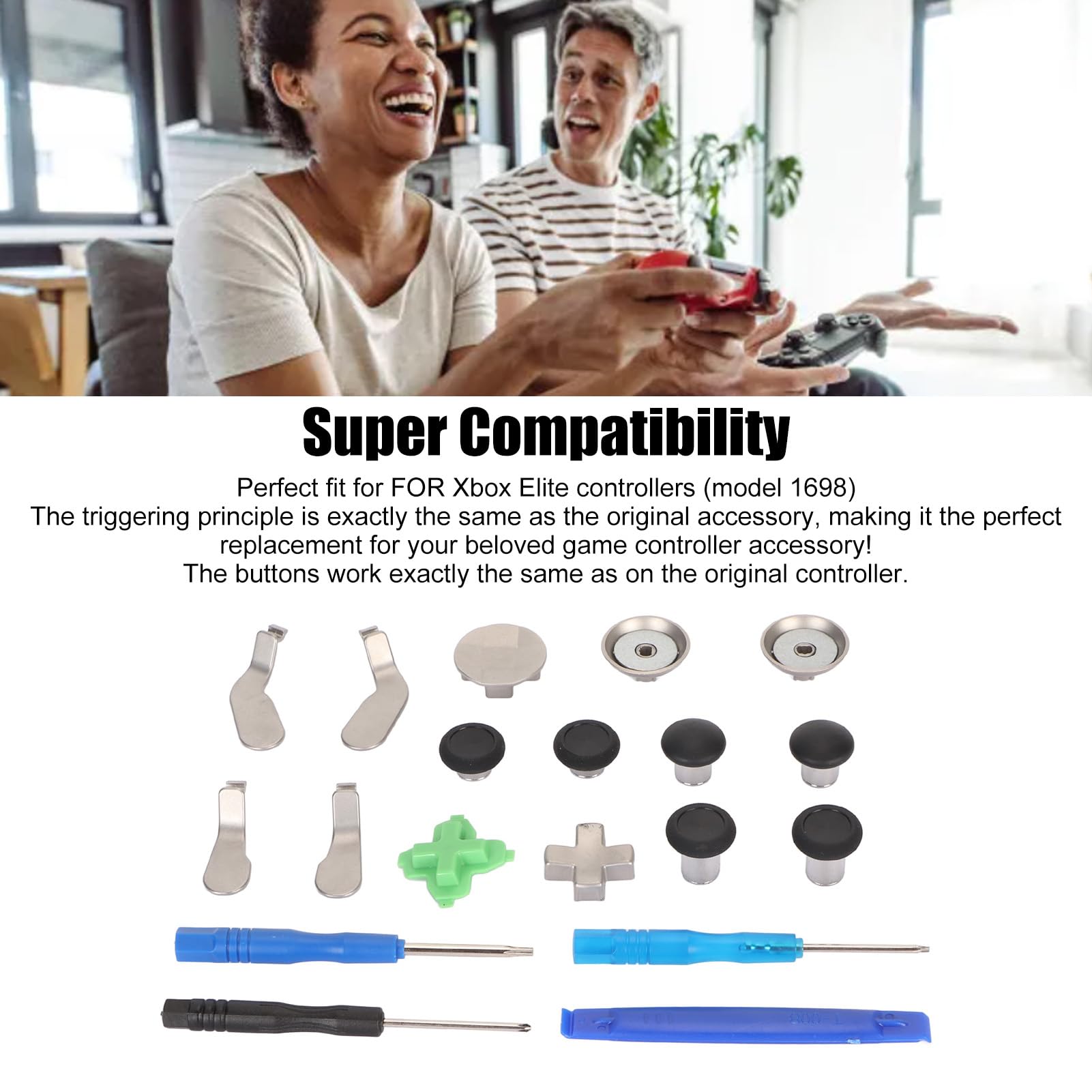 15 in 1 Metall Thumbsticks für One Elite Controller Modell 1698, für Elite Controller Modell 1698 Zubehörteile, Gaming Zubehör Ersatzpaddel Joystick Teile