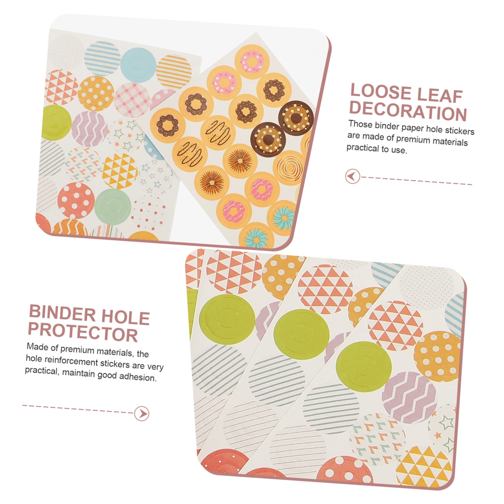 4480pezzi Etichette Adesive Per Rinforzo Buchi Per Carta Design Decorativo Facile Utilizzo Per Raccoglitori e Scrapbook Resistente e Adesivo Adatte Per Scuola e Ufficio