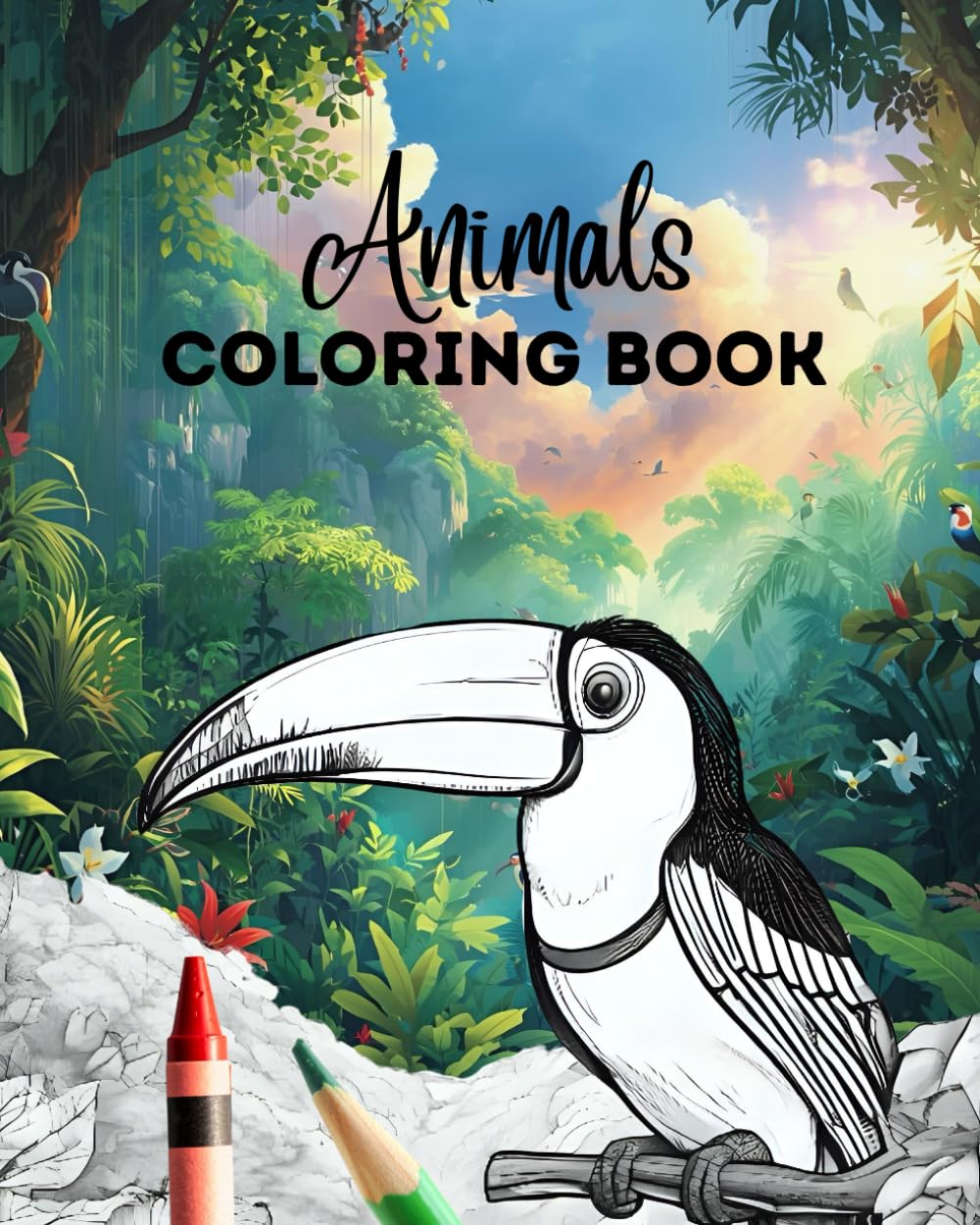 Animals coloring book: Coloriage enfants et adultes - Animaux magnifiques - créativité et détente – Idéal cadeau