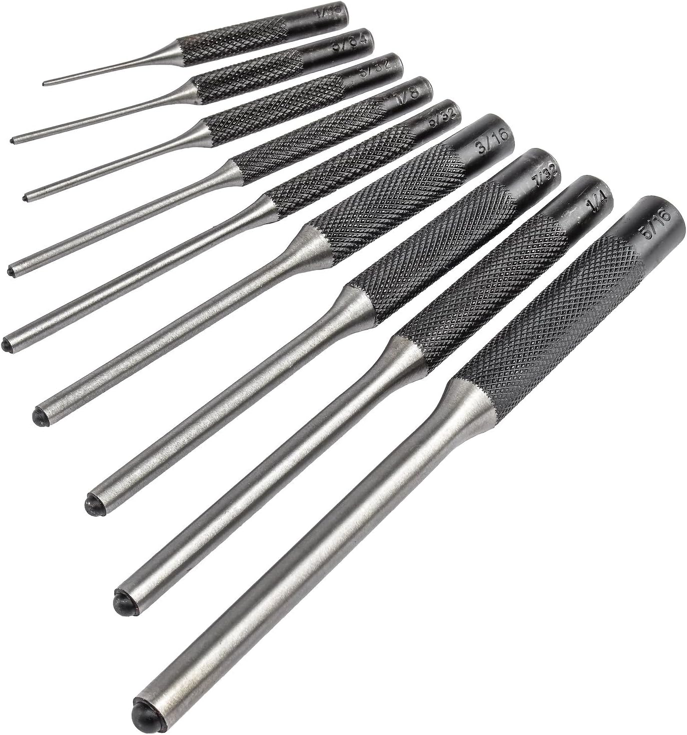 JEGS Roll Pin Punch Set | 9 Pieces | Drop Forged Steel | Includes Storage Pouch | Pin Sizes: 1/16, 5/64, 3/32, 1/8, 5/32, 3/16, 7/32, 1/4 & 5/16 inch