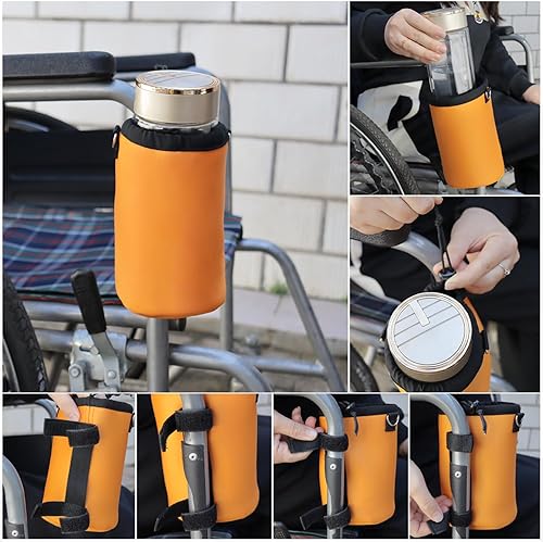 Miniatura 5 de Wheelchair Cup Holder, Universal Drink Holder for Wheelchair, Walker, Rollator, Bike & Crutches  Easy to Install, Adjustable Strap, Durable Bottle