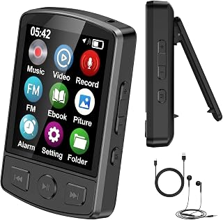 Fohil 64GB MP3 Player with Clip, Portable MP3 Player, Mini MP3 Music Player with FM Radio E-Book Reading HiFi-Speaker, Best Gift for Music Lovers