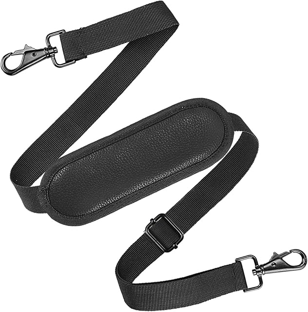 Laptop Shoulder Strap, Adjustable Thick Bag Strap with Soft Shoulder Pad and Swivel Hooks for Briefcase Notebook by YOUSHARES (Black)
