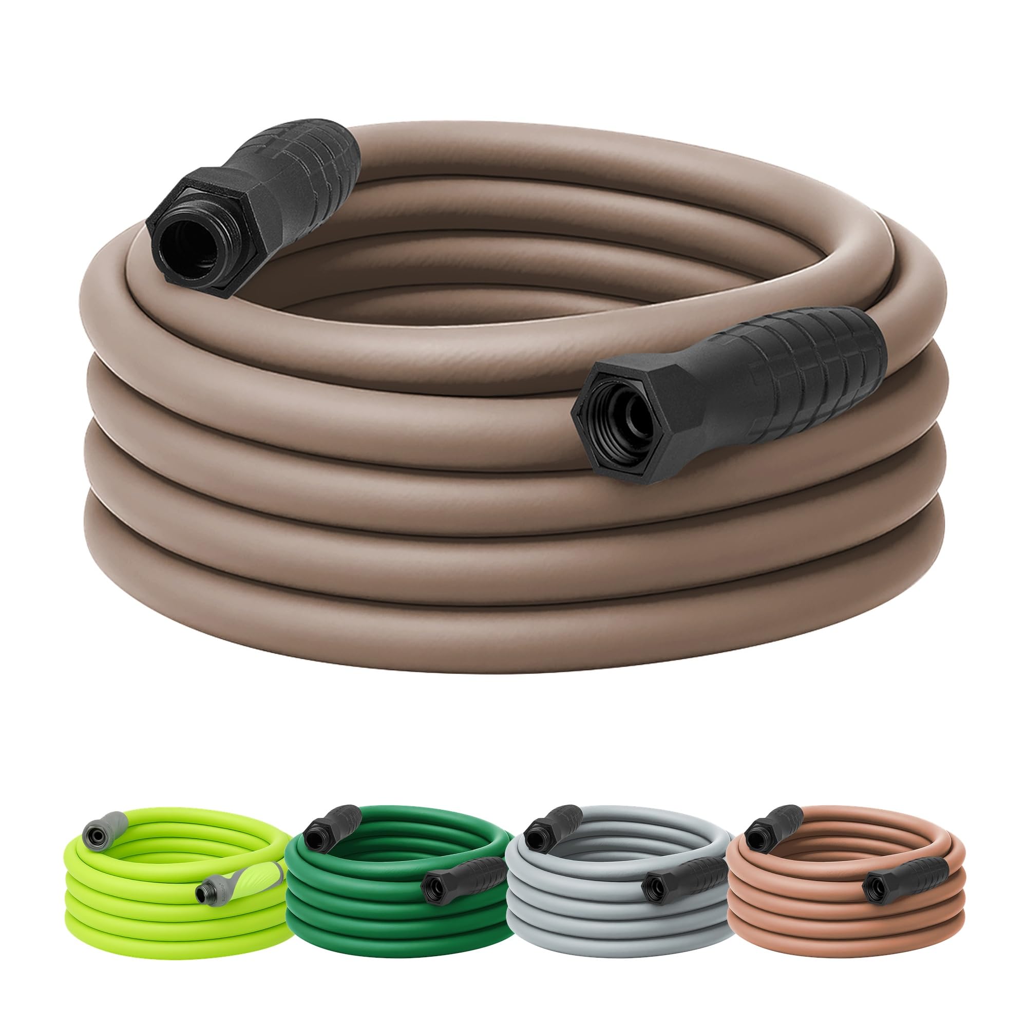 Photo 1 of Flexzilla Colors SwivelGrip Garden Hose 5/8 in. x 50 ft., Lightweight All-Weather Water Hose, Durable and Flexible, Leak-Free Connections, Brown Mulch