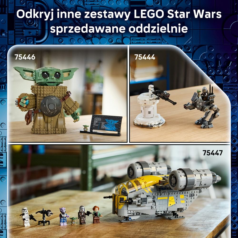 LEGO Star Wars Anzellański statek gwiezdny 75445 | Zabawka dla 9-latka, Grogu i 2 figurki Anzellanów, prezent Star Wars, klocki dla chłopca i dziewczynki, 701 elementów