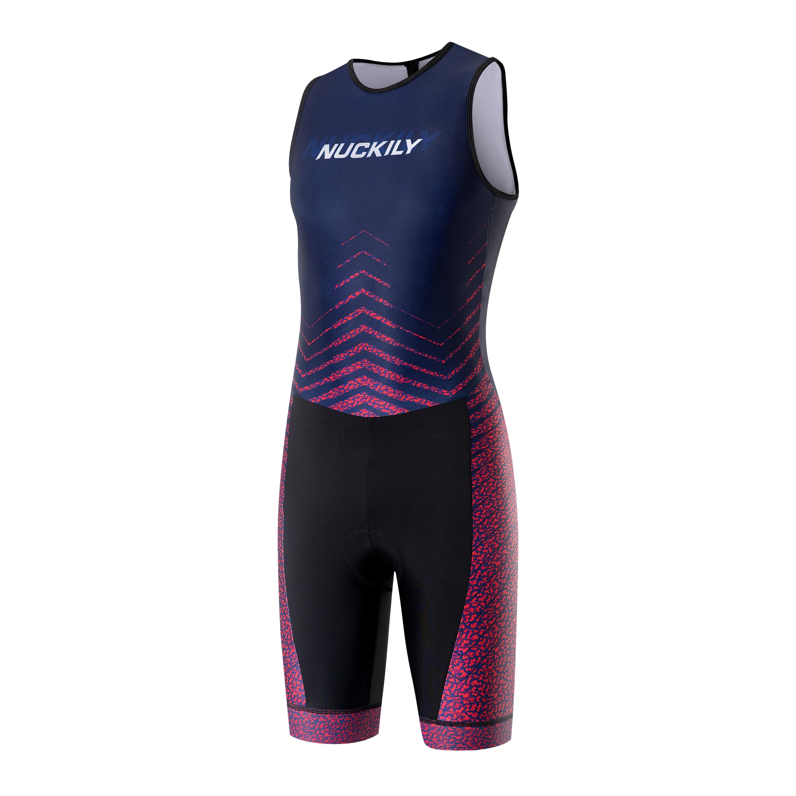 NUCKILY Triathlon Suits Herren Einteiler Ärmellos Racing Trisuits Neoprenanzug mit Taschen zum Laufen, Radfahren, Schwimmen
