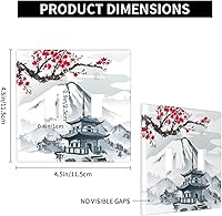Vista 3 de Toggle Light Switch Wall Plate, Japanese Cherry Blossoms Mountain Tower Double Switch Cover, Size 2-Gang 4.5" X 4.5
