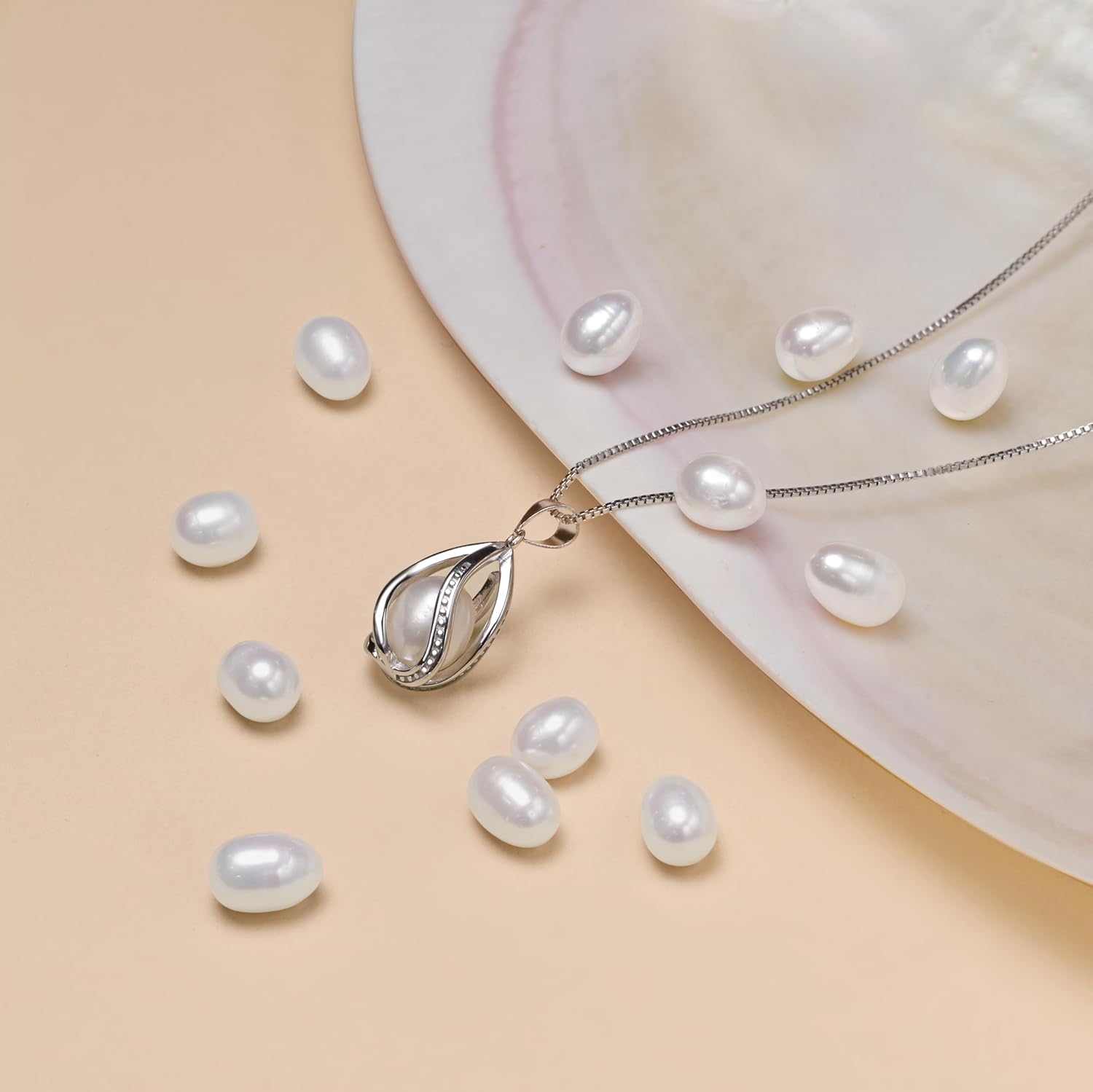 Pearl Necklaces for Women Freshwater Pearl Pendant Necklace Gift S925 Sterling Silver Jewelry Gifts with Heartfelt Message Birthday Christmas Thanksgiving Day Gifts - Image 5