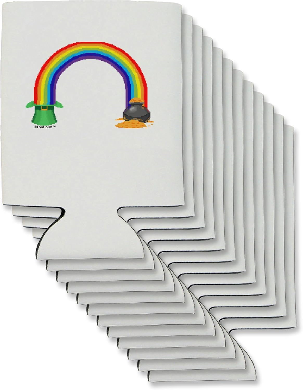 TooLoud Pixel Pot of Gold Can/Bottle Insulator Coolers - 6 Pieces