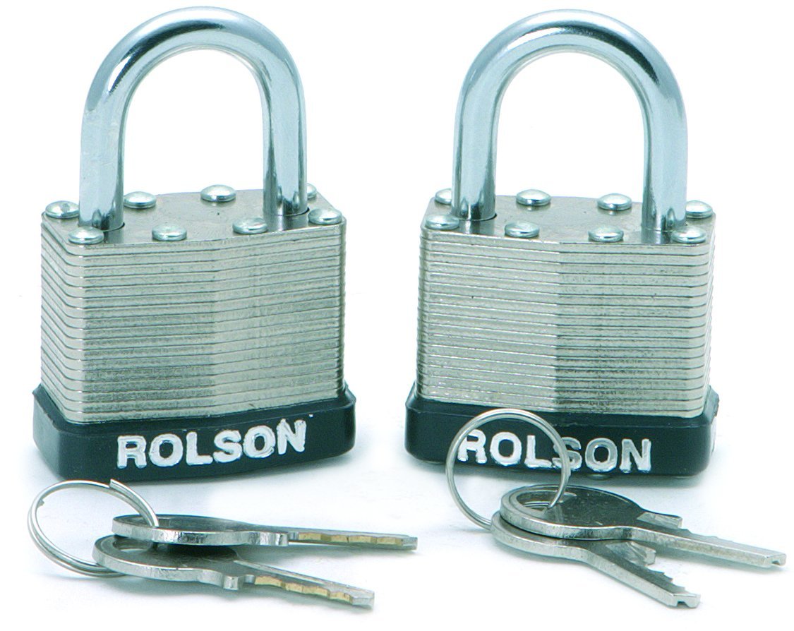 Rolson Tools 66505 2Pc 50Mm (2") Laminated Padlock Key-Alike