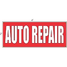 Auto Repair Red Banner Sign 2x4 Rro