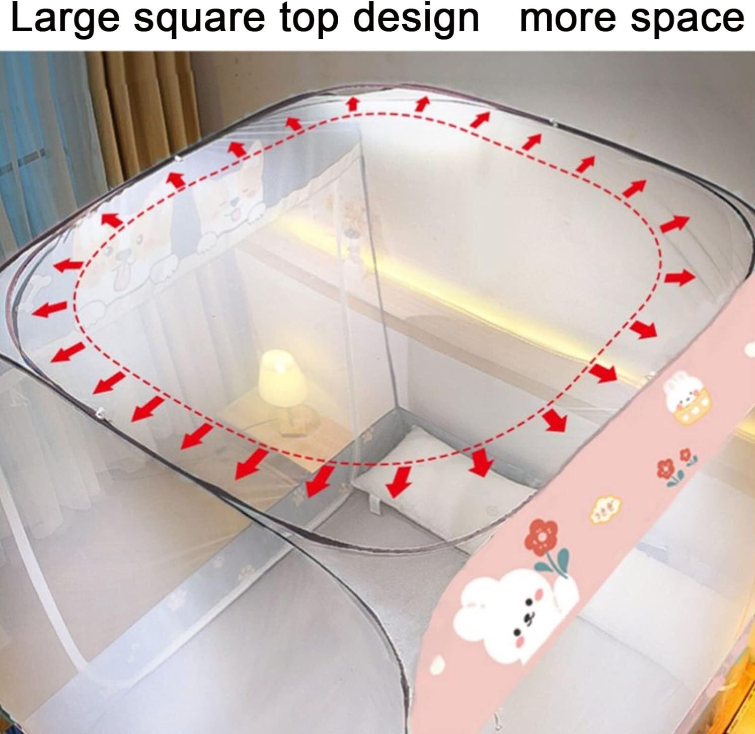 Zanzariera pieghevole per letto – Zanzariera pop up portatile doppia porta con rete inferiore tenda letto, facile da installare