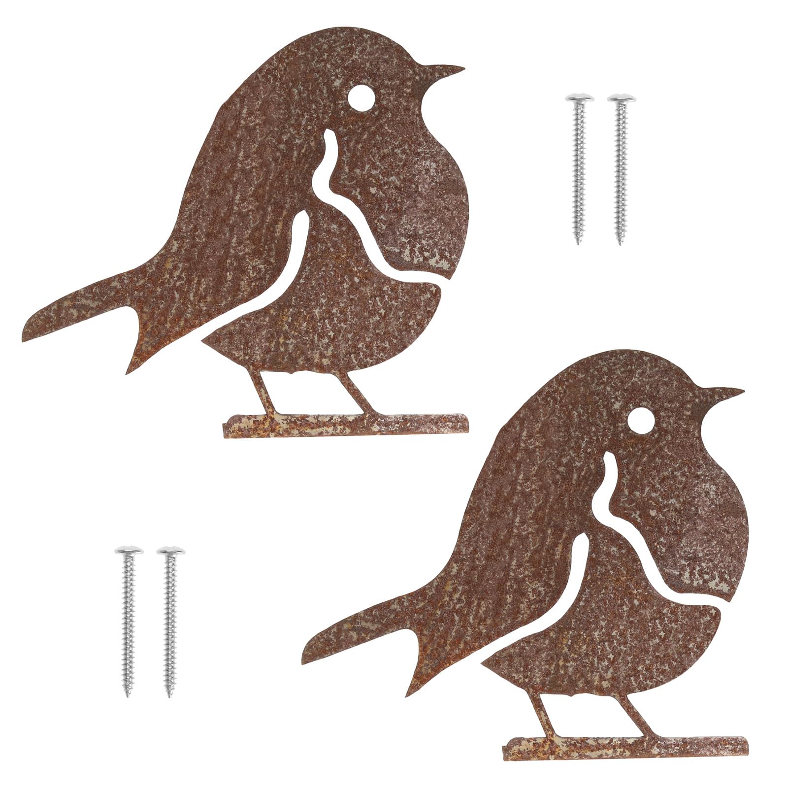 Create idea2PCS Rusty Birds Decoration Home Decor Hand-rusted Steel Garden Ornaments Silhouette Simulation Bird for Windowsills Fences Tree Branches