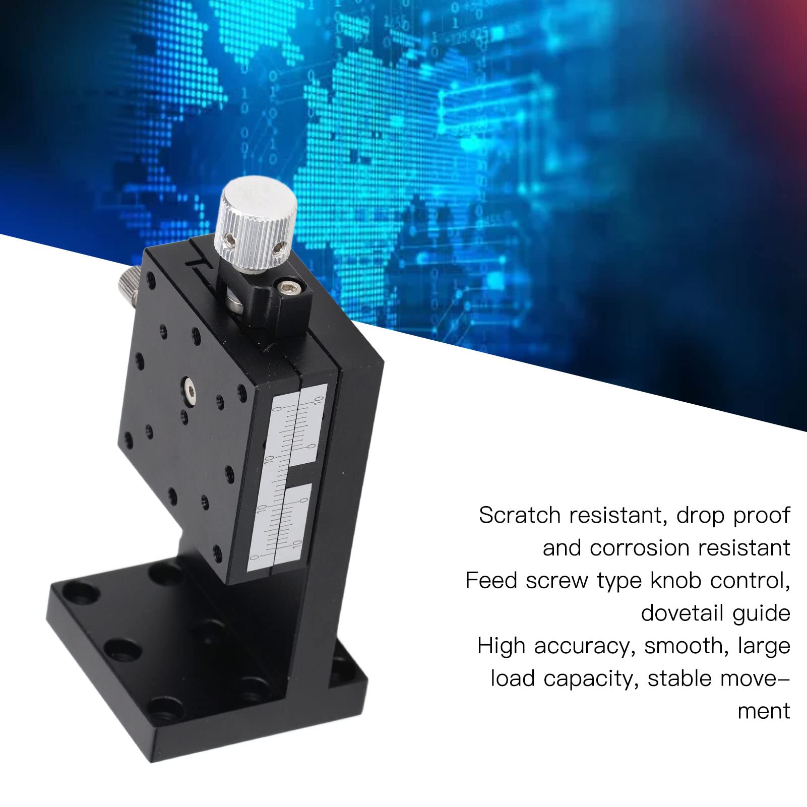 Wakects Z-Lineartisch, Manueller Lineartisch, Vorschubspindel-Schiebetisch aus Aluminiumlegierung, 30 μm Genauigkeit, 0,5 Mm Pro Umdrehung, für die Positionierung Optischer Labormikroskope (40x40mm)