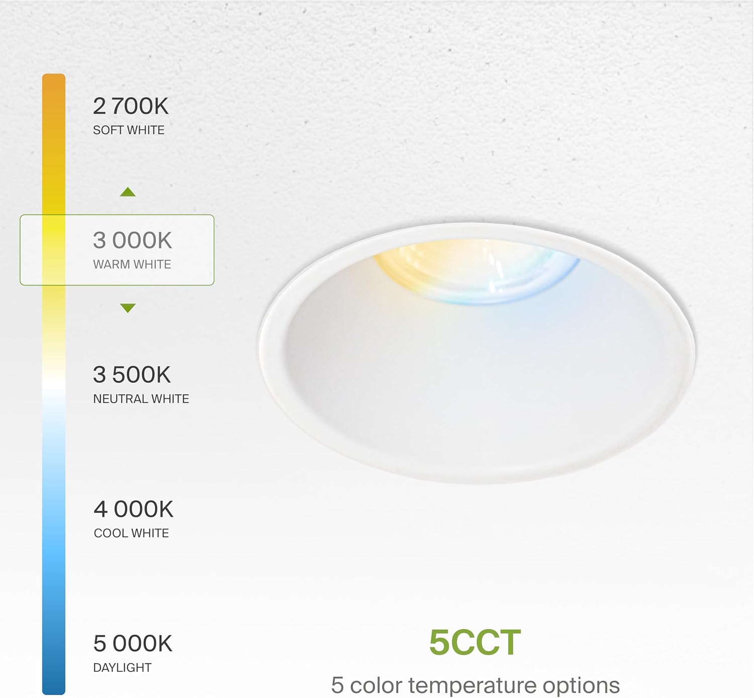 ASD 4 Inch Trimless LED Recessed Ceiling Light Fixture, Mud-in Canless Downlight with Junction Box, 5CCT 2700K-5000K, 15W 1055 Lumens, CRI90+, Anti-Glare, Dimmable, IC & Wet Rated, ETL, 4 Pack image 5