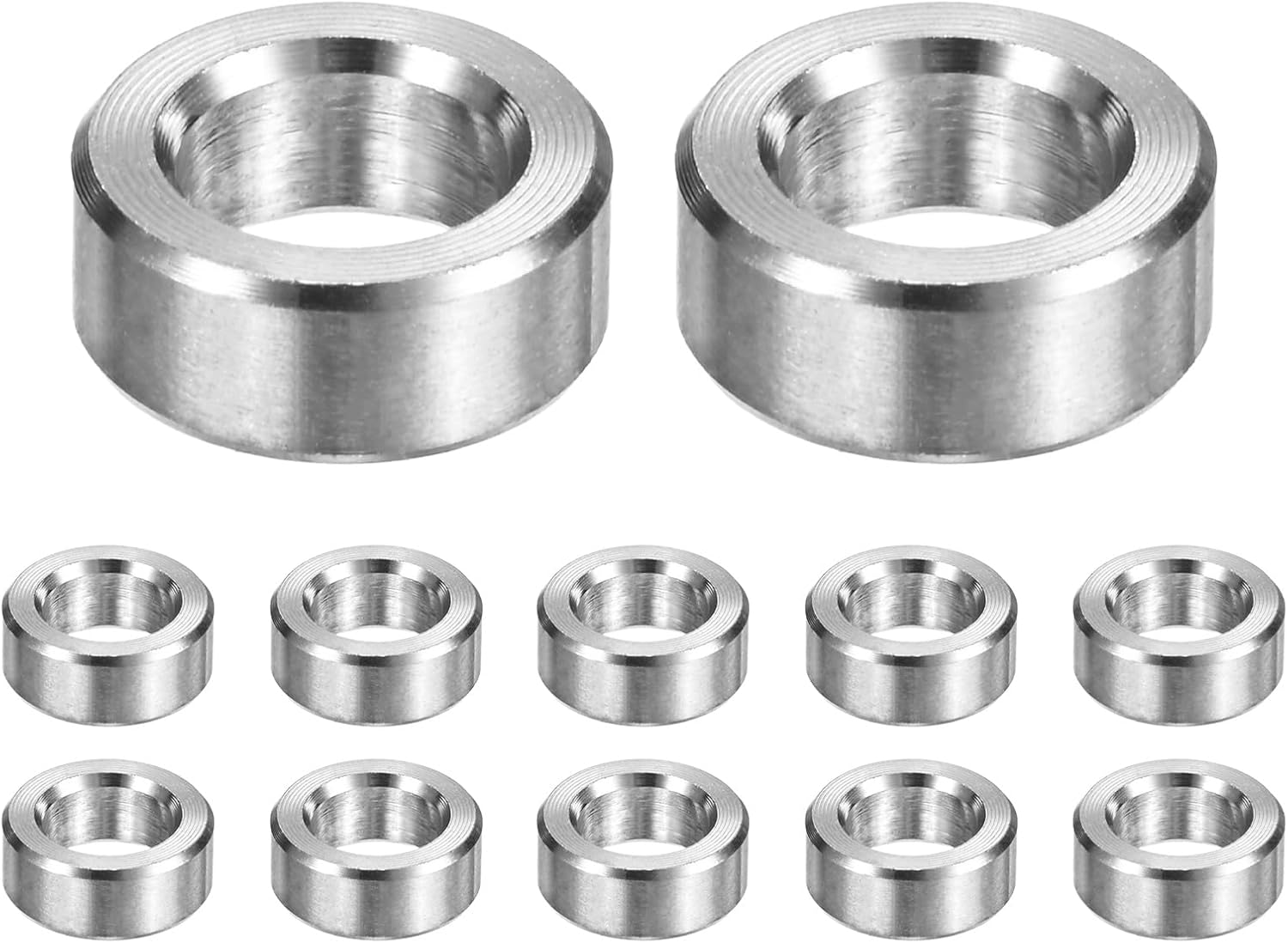 12PCS M6 304 Stainless Steel Spacers 6mm ID x 10mm OD x 4mm l Metal Screw Standoff Bushing Plain Finish Round Spacer 304 Stainless Steel for Screws Bolts Silver