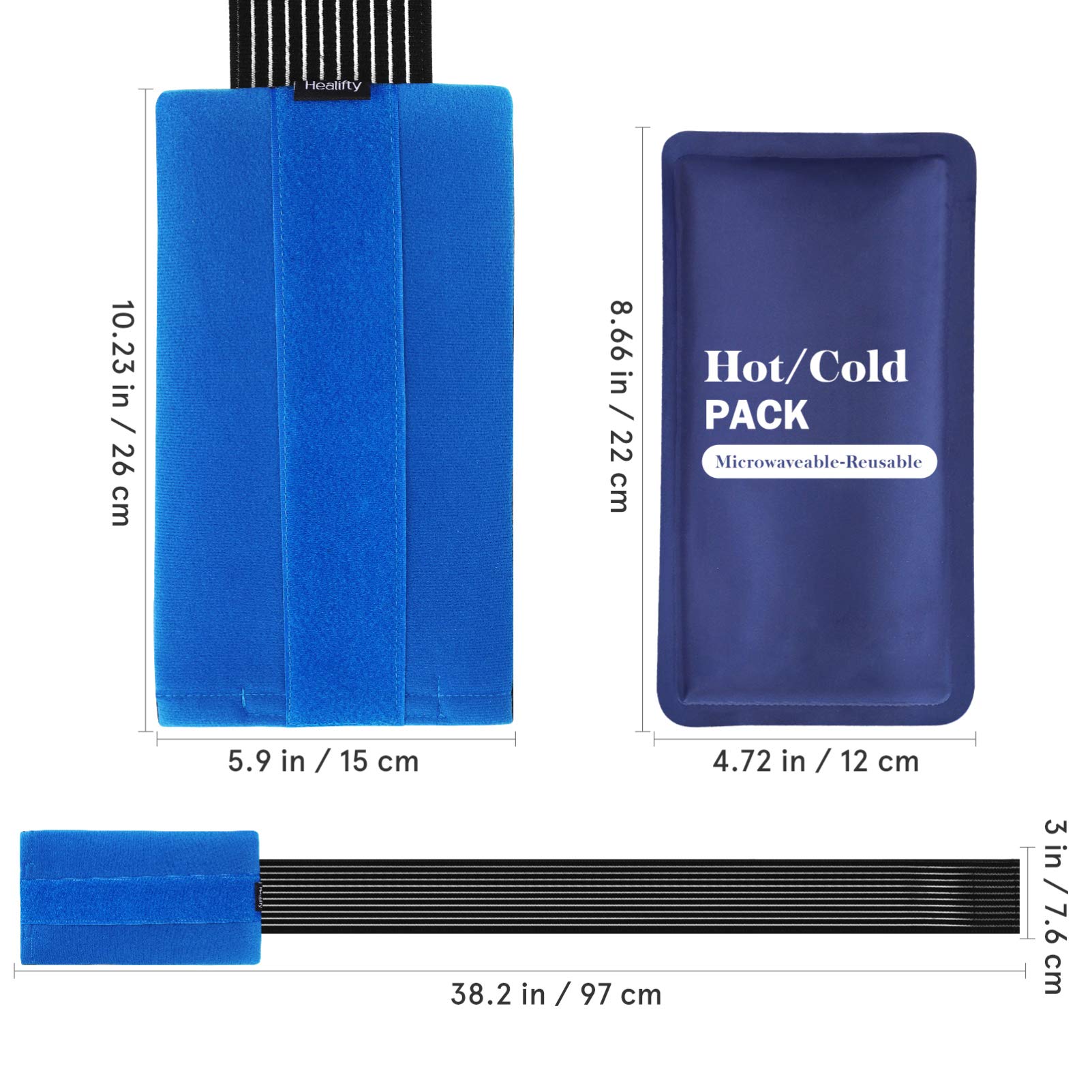 Healifty Gel Cold & Hot Pack Reusable Warm or Ice Pack for Injuries, Shoulder, Knee, Hip, Back