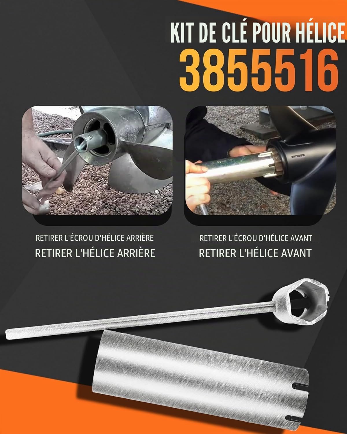 Kit d'outils pour hélices FLYINGWING Duo/Twin Prop 3855516 Clé à hélice pour Volvo Penta D F Duoprop