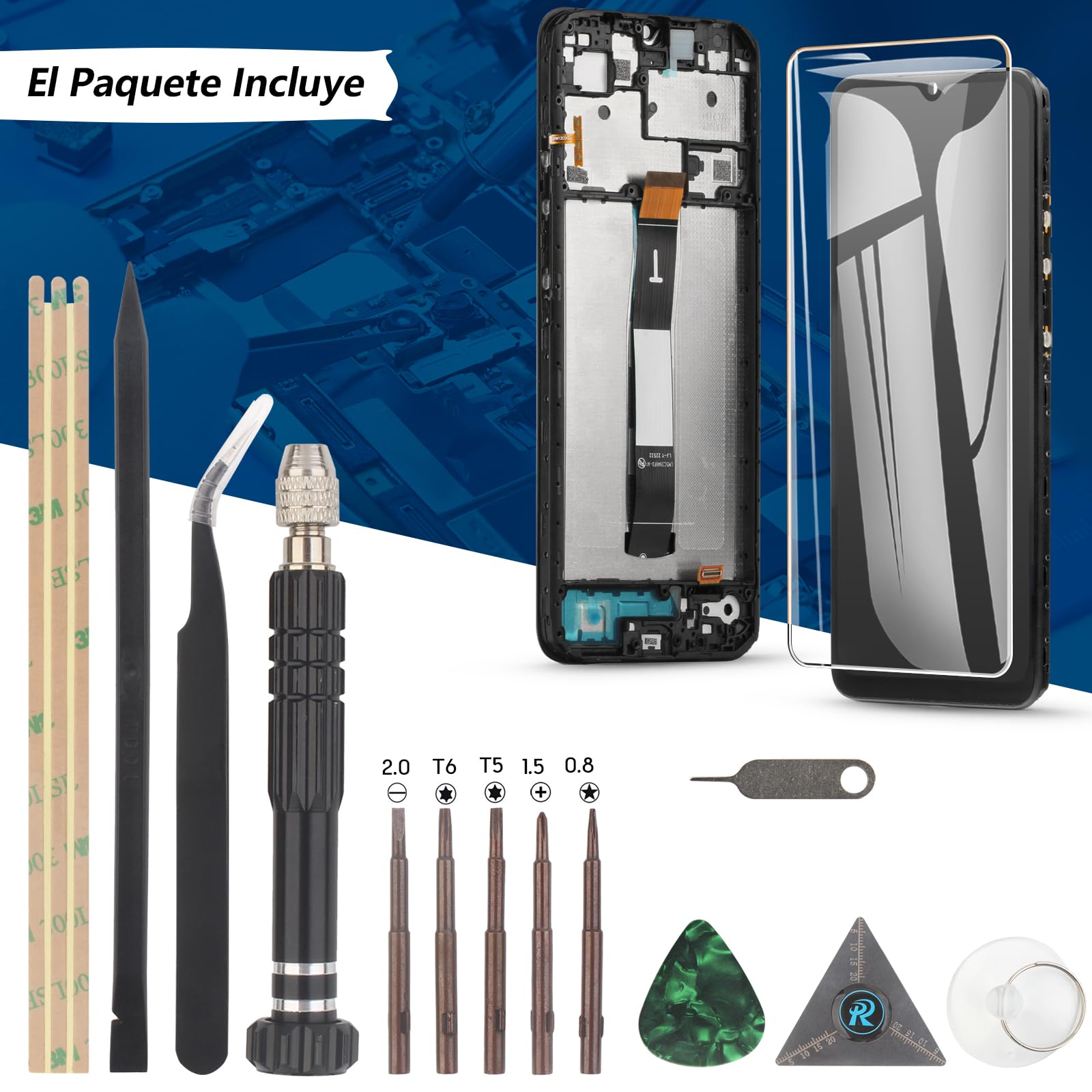 RongZy Pantalla para Xiaomi Redmi 12C Táctil LCD de Repuesto Ensamblaje Digitalizador Reemplazo para Redmi 12C con Herramientas de Reparación(Negro)