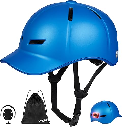 Miniatura 10 de Casco de bicicleta para adultos hombres/mujeres - Luz trasera recargable USB, certificado CPSC/ASTM, 2 forros extraíbles, ajustable, ligero, estilo