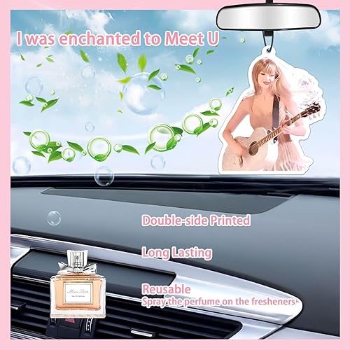 Miniatura 3 de Taylor Music Merch - Ambientadores para automóvil, 6 unidades, lindo espejo retrovisor para el hogar, decoración de habitación colgante para