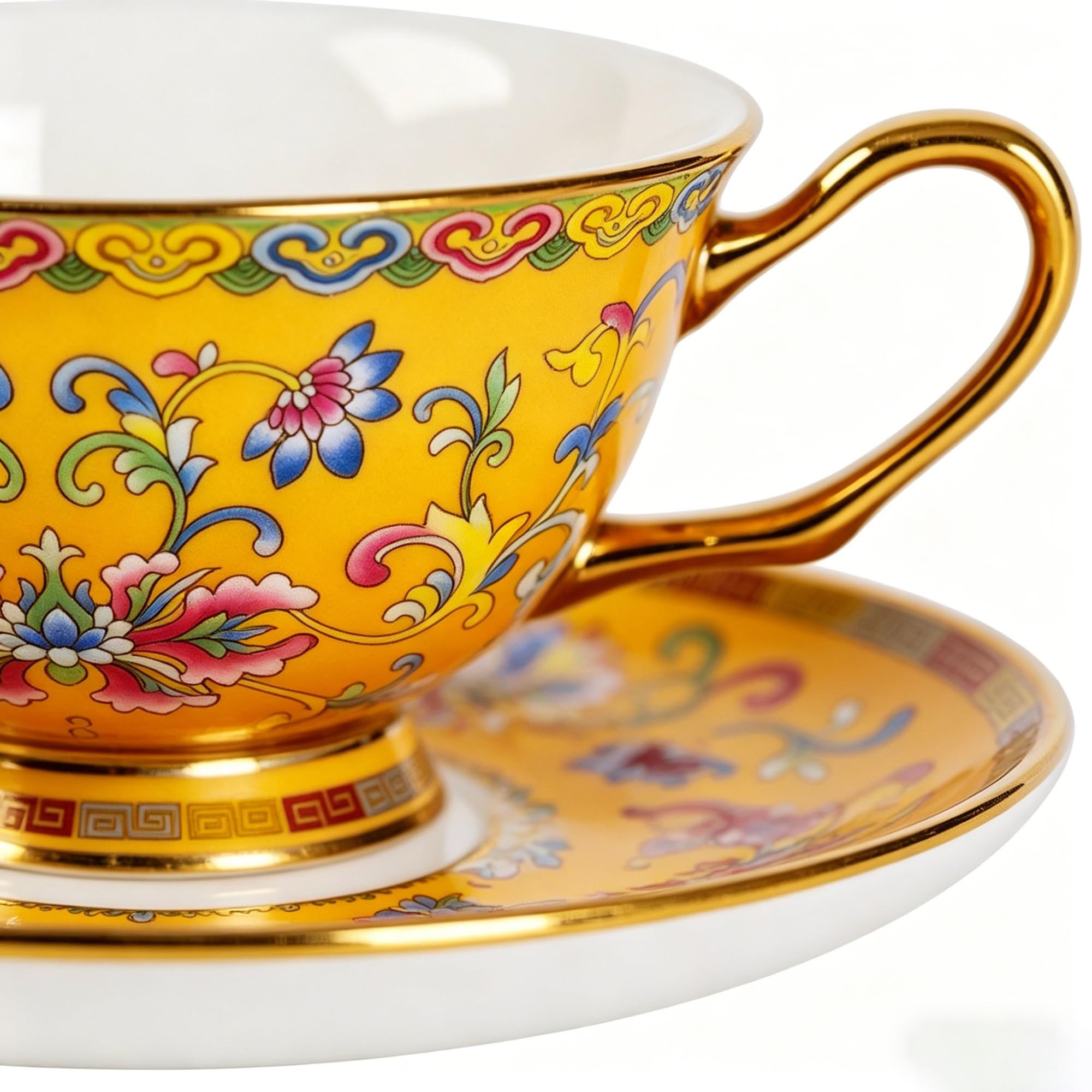 Vintage Bone China Kaffeetasse, einfaches personalisiertes Geschirr