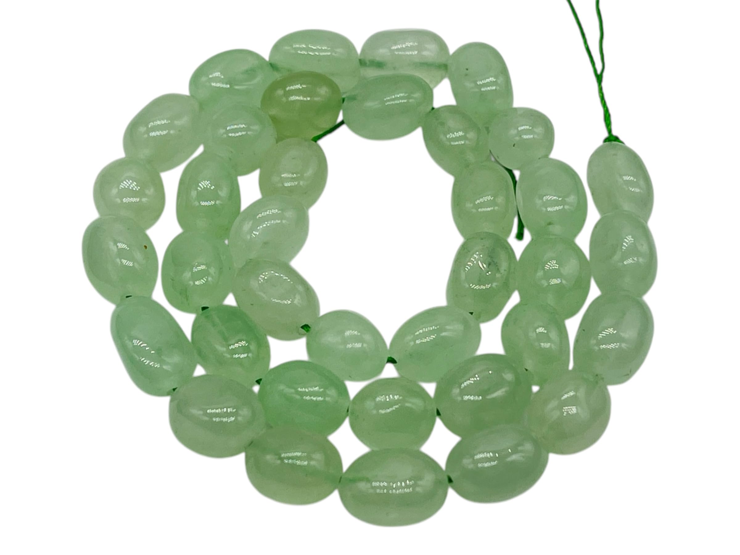Beadwaala Light Green Beads Natural Fancy Tumble Gemstone Onyx Beads Per String 36 Pieces 10X8 MM-image-17
