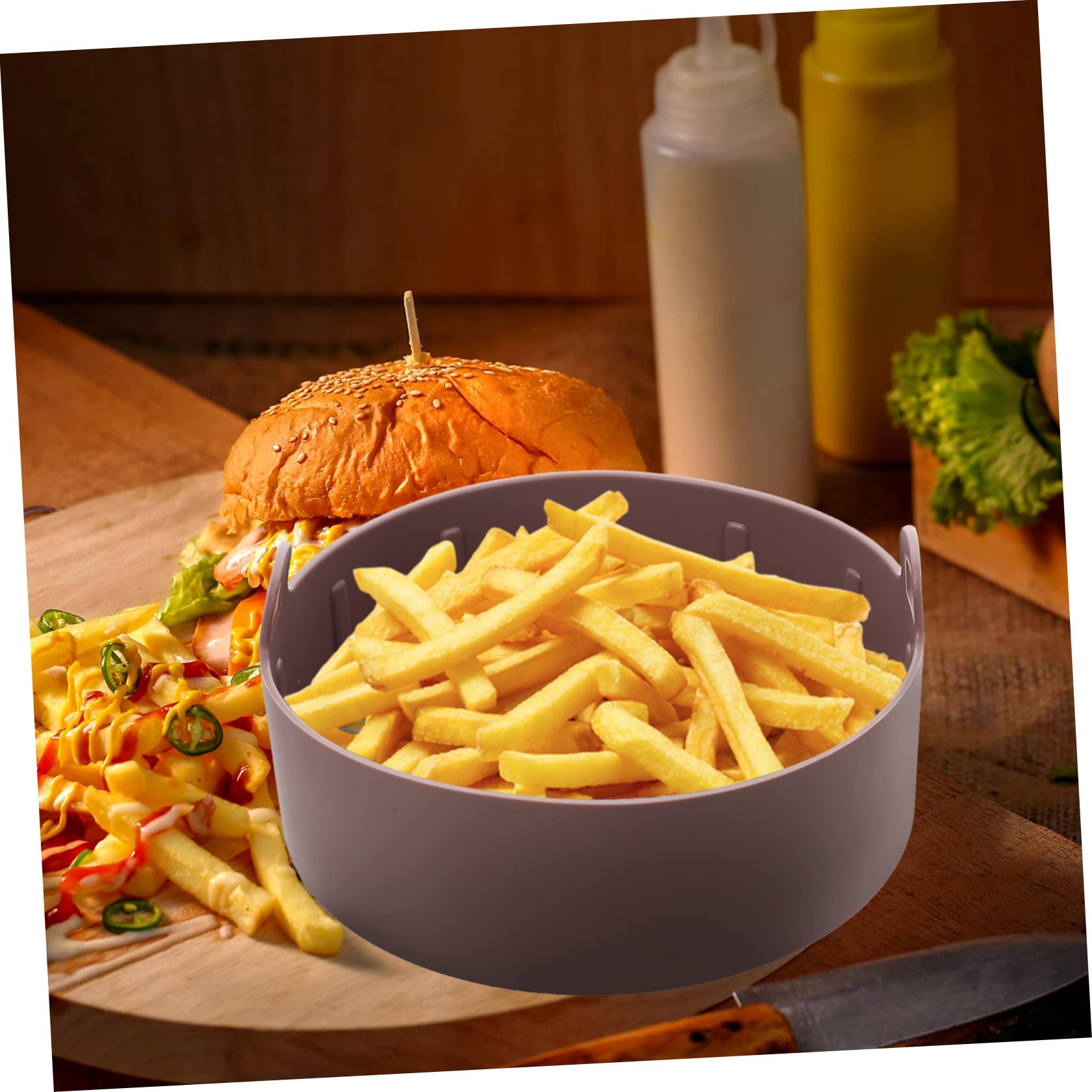 Riutilizzabile in Silicone Per Friggitrice Ad Aria Accessori Cottura Al Forno Per Alette Di Pollo Hamburger Pesce E Gamberetti