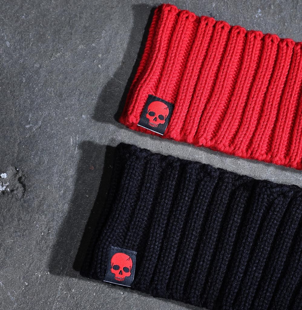 ByTheR Men's Wide Knit Headband, 100% Cotton Hair Band (Red)