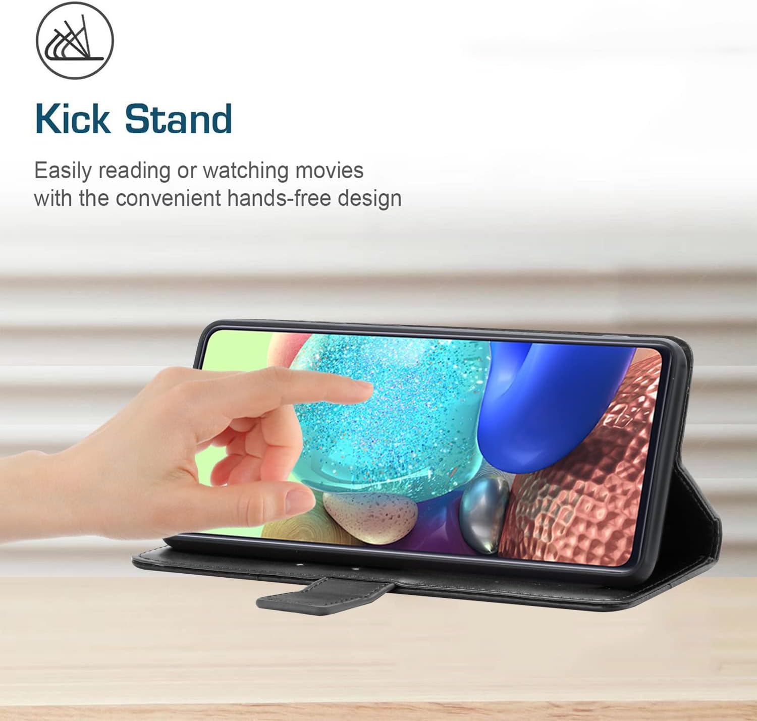 Compatible with Nokia XR20 5G Cover,Compatible with Nokia XR20 5G PU Leather Card Slot Magnetic Closure Flip Kickstand Black