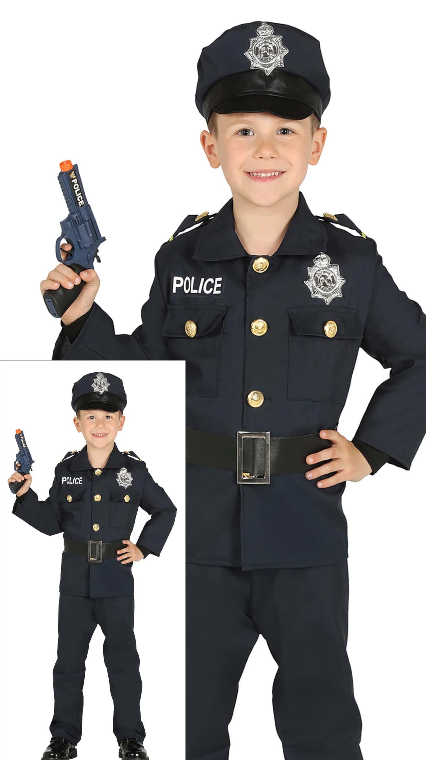 FIESTAS GUIRCA FIESTAS GUIRCA, S.L. Disfraz de Policía Uniforme Infantil M-(7/9 años)